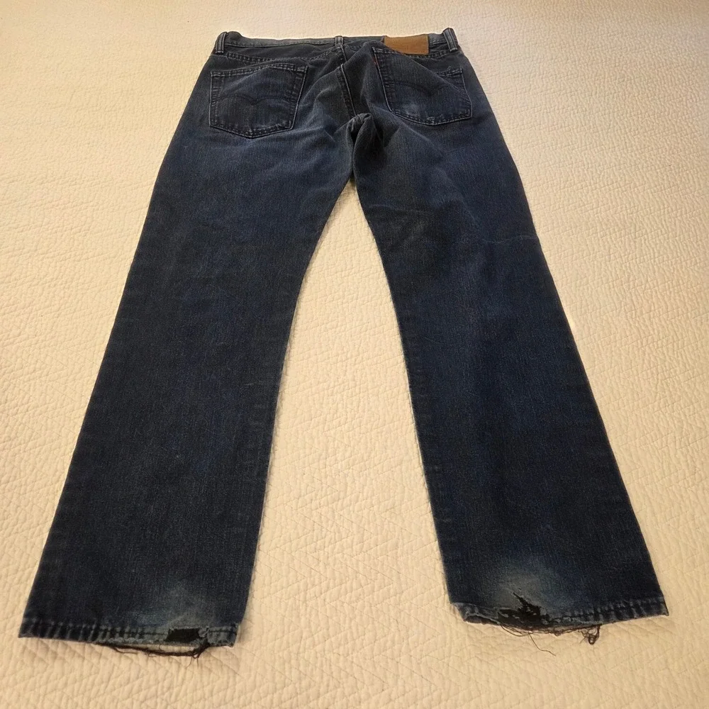Levis 504 White Oak Cone Denim Jeans Mens 33x29 Dark Wash Straight Leg USA Made